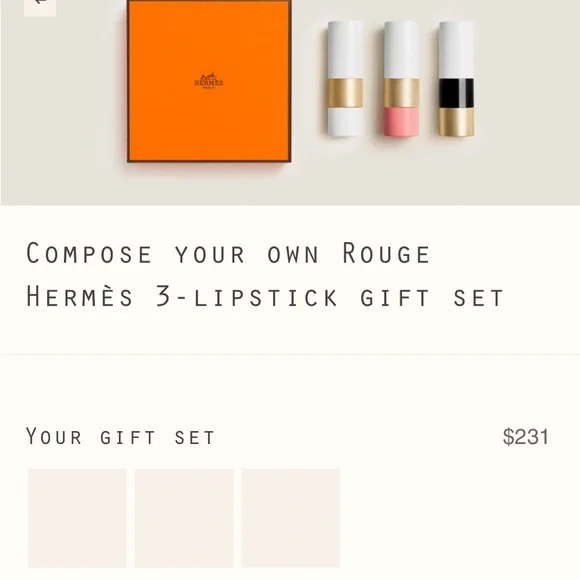 Hermes Lip Balm & Gloss Set Pink & Clear lip balm
